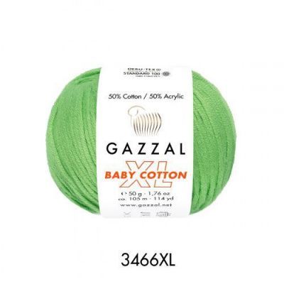 GAZZAL  BABY COTTON XL  3466 - 50% Хлопок, 50% Акрил 50 г/105 м